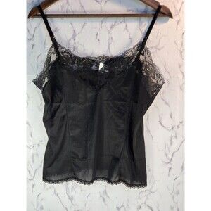Vintage Mel-Lin Women's Black Lace Slip Cami, Size Large